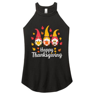 Funny Thanksgiving Gifts For Fall Gnome Gnomies Lover Women's Perfect Tri Rocker Tank