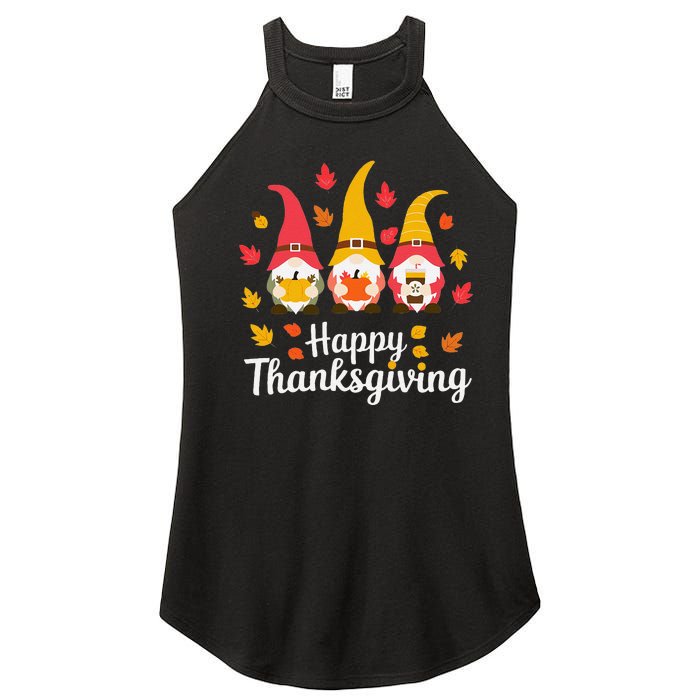 Funny Thanksgiving Gifts For Fall Gnome Gnomies Lover Women's Perfect Tri Rocker Tank