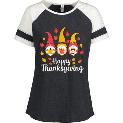 Funny Thanksgiving Gifts For Fall Gnome Gnomies Lover Enza Ladies Jersey Colorblock Tee