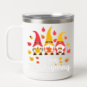 Funny Thanksgiving Gifts For Fall Gnome Gnomies Lover 12 oz Stainless Steel Tumbler Cup