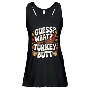 Funny Thanksgiving Guess What Turkey Butt Ladies Essential Flowy Tank