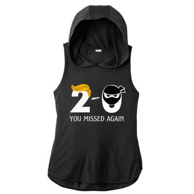 Funny Trump Golf Course Gunshots 20 You Missed Again Ladies PosiCharge Tri-Blend Wicking Draft Hoodie Tank