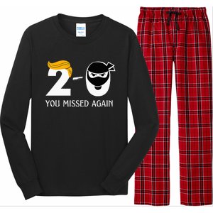 Funny Trump Golf Course Gunshots 20 You Missed Again Long Sleeve Pajama Set