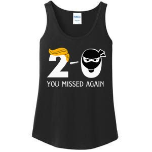 Funny Trump Golf Course Gunshots 20 You Missed Again Ladies Essential Tank