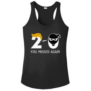 Funny Trump Golf Course Gunshots 20 You Missed Again Ladies PosiCharge Competitor Racerback Tank