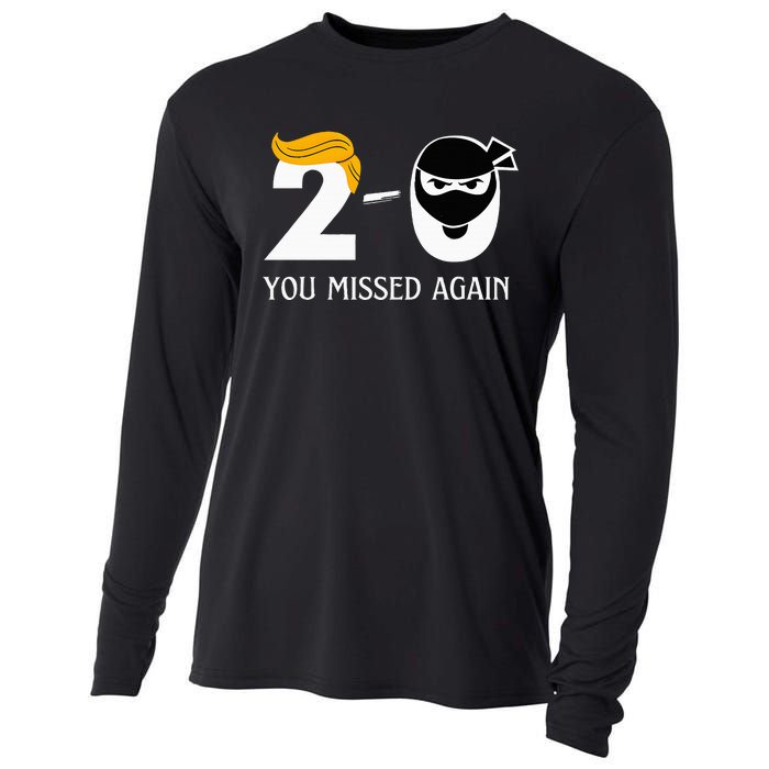 Funny Trump Golf Course Gunshots 20 You Missed Again Cooling Performance Long Sleeve Crew