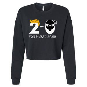 Funny Trump Golf Course Gunshots 20 You Missed Again Cropped Pullover Crew