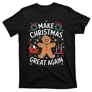 Funny Trump Gingerbread Man Make Christmas Great Again 2024 T-Shirt