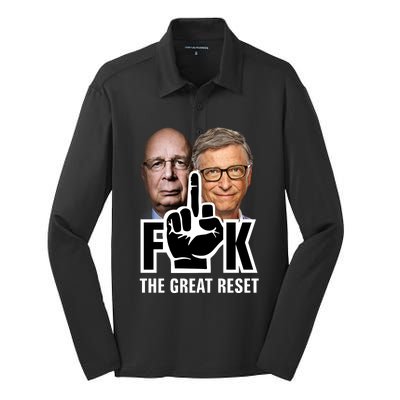 F*ck The Great Reset Silk Touch Performance Long Sleeve Polo