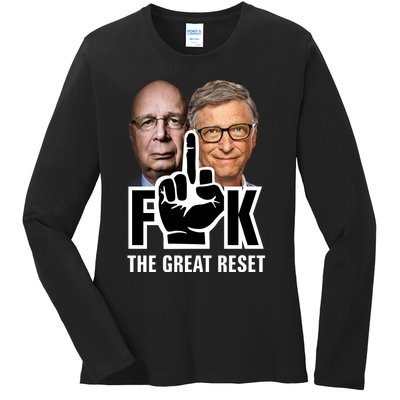 F*ck The Great Reset Ladies Long Sleeve Shirt