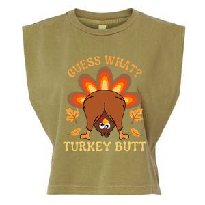 Funny Thanksgiving Guess What Turkey Butt Garment-Dyed Women's Muscle Tee