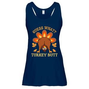 Funny Thanksgiving Guess What Turkey Butt Ladies Essential Flowy Tank