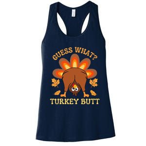 Funny Thanksgiving Guess What Turkey Butt Women's Racerback Tank