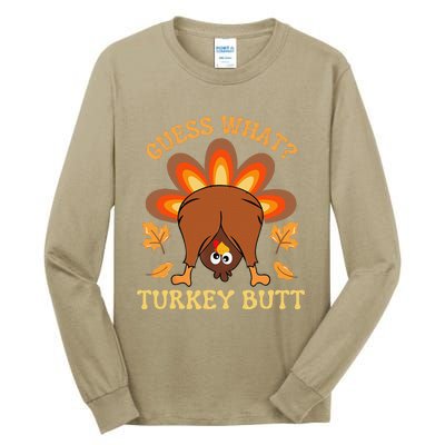 Funny Thanksgiving Guess What Turkey Butt Tall Long Sleeve T-Shirt