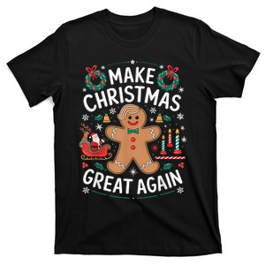 Funny Trump Gingerbread Man Make Christmas Great Again 2024 T-Shirt