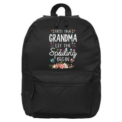 First Time Grandma Let The Spoiling Begin Grandmother 16 in Basic Backpack