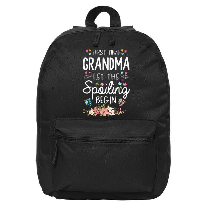 First Time Grandma Let The Spoiling Begin Grandmother 16 in Basic Backpack