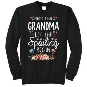 First Time Grandma Let The Spoiling Begin Grandmother Tall Sweatshirt