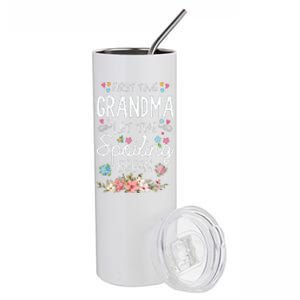 First Time Grandma Let The Spoiling Begin Grandmother Stainless Steel Tumbler