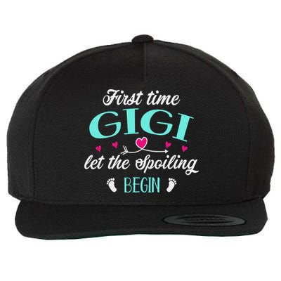 First Time Gigi Let The Spoiling Begin New 1st Time Funny Wool Snapback Cap
