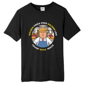 Funny Trump Golden Fries Over Golden Lies Trump Vance 2024 Tall Fusion ChromaSoft Performance T-Shirt