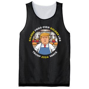 Funny Trump Golden Fries Over Golden Lies Trump Vance 2024 Mesh Reversible Basketball Jersey Tank