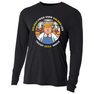 Funny Trump Golden Fries Over Golden Lies Trump Vance 2024 Cooling Performance Long Sleeve Crew