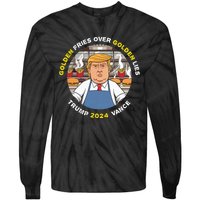 Funny Trump Golden Fries Over Golden Lies Trump Vance 2024 Tie-Dye Long Sleeve Shirt