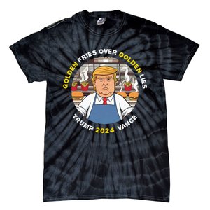 Funny Trump Golden Fries Over Golden Lies Trump Vance 2024 Tie-Dye T-Shirt