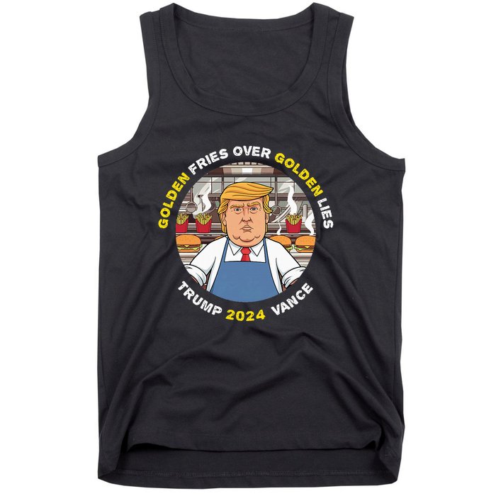 Funny Trump Golden Fries Over Golden Lies Trump Vance 2024 Tank Top