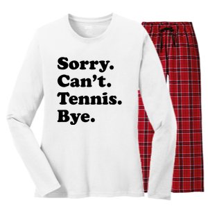 Funny Tennis Gift Women's Long Sleeve Flannel Pajama Set 