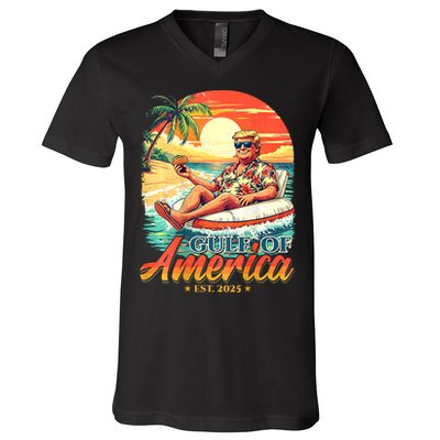 Funny Trump Gulf Of Us America Est 2025  V-Neck T-Shirt