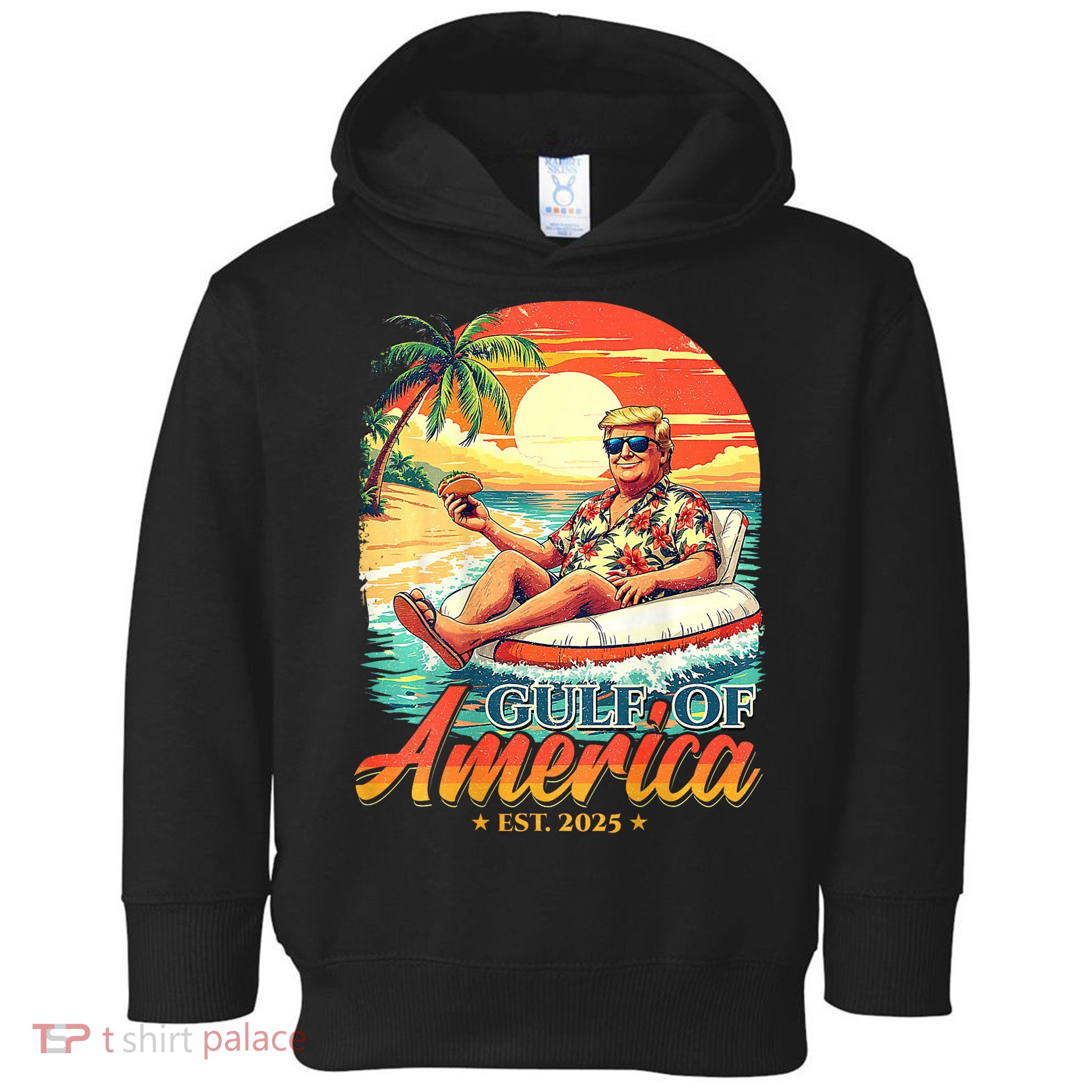 Funny Trump Gulf Of Us America Est 2025  Toddler Hoodie