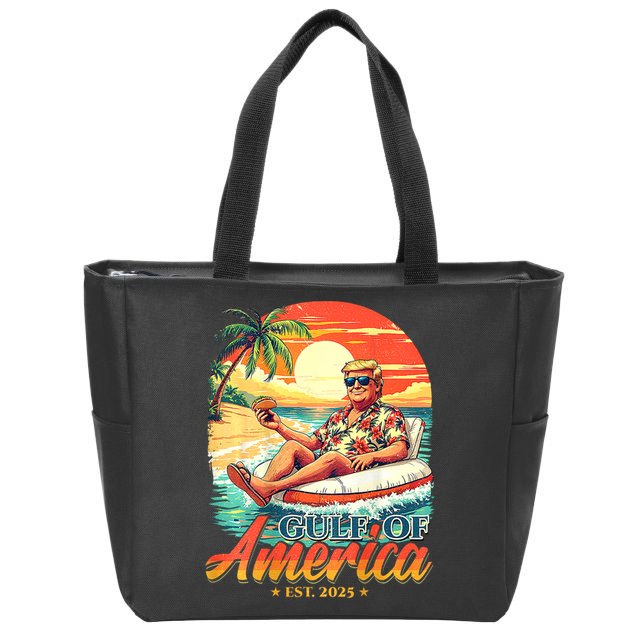 Funny Trump Gulf Of Us America Est 2025  Zip Tote Bag