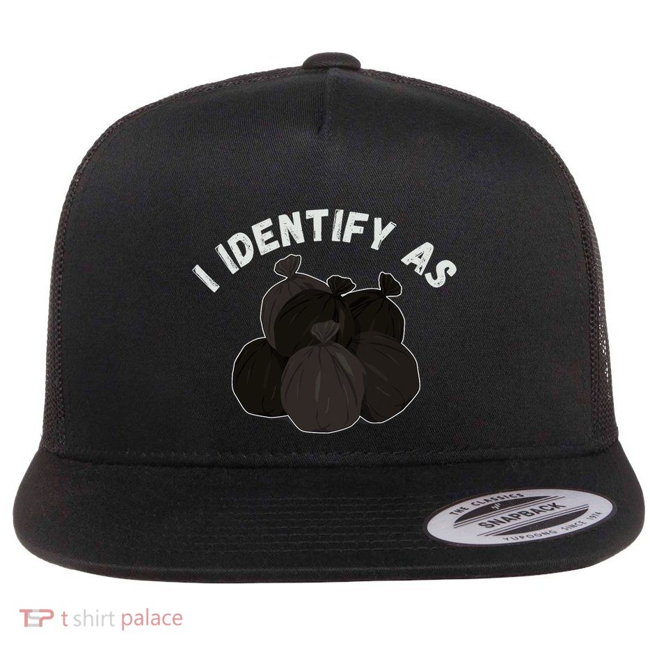 Funny Trash Garbage Bag Design Flat Bill Trucker Hat