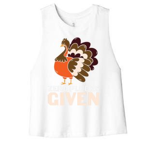 Funny Thanksgiving Grateful Thankful Blessed Family Cute Gift Women's Racerback Cropped Tank