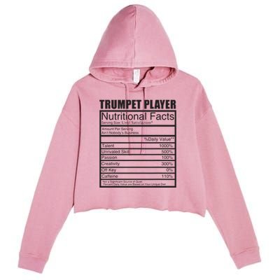 Funny Trumpet Gift For Trumpet Player Crop Fleece Hoodie