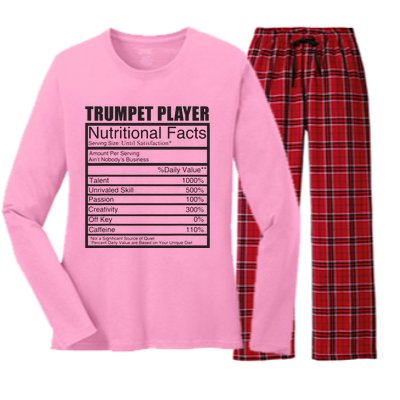 Funny Trumpet Gift For Trumpet Player Women's Long Sleeve Flannel Pajama Set 