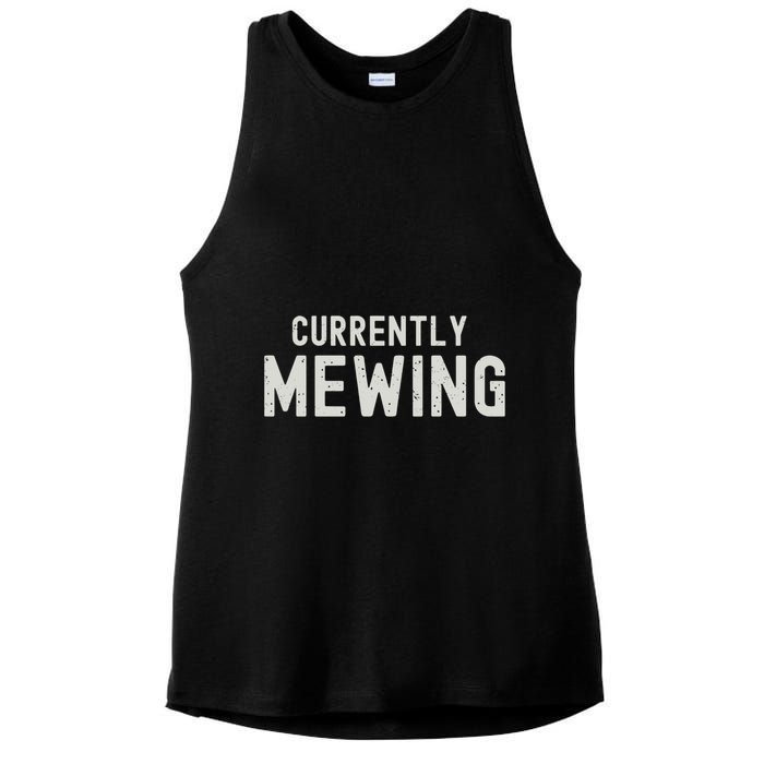 Funny That Go Hard Currently Mewing Ladies PosiCharge Tri-Blend Wicking Tank