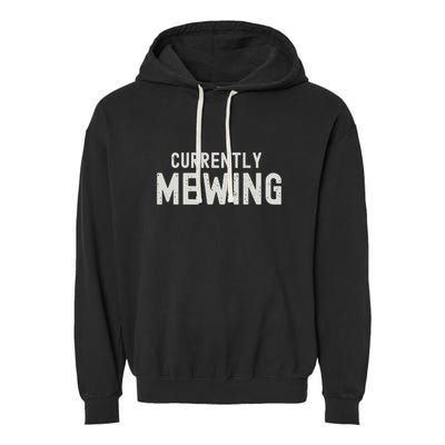 Funny That Go Hard Currently Mewing Garment-Dyed Fleece Hoodie