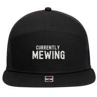 Funny That Go Hard Currently Mewing 7 Panel Mesh Trucker Snapback Hat