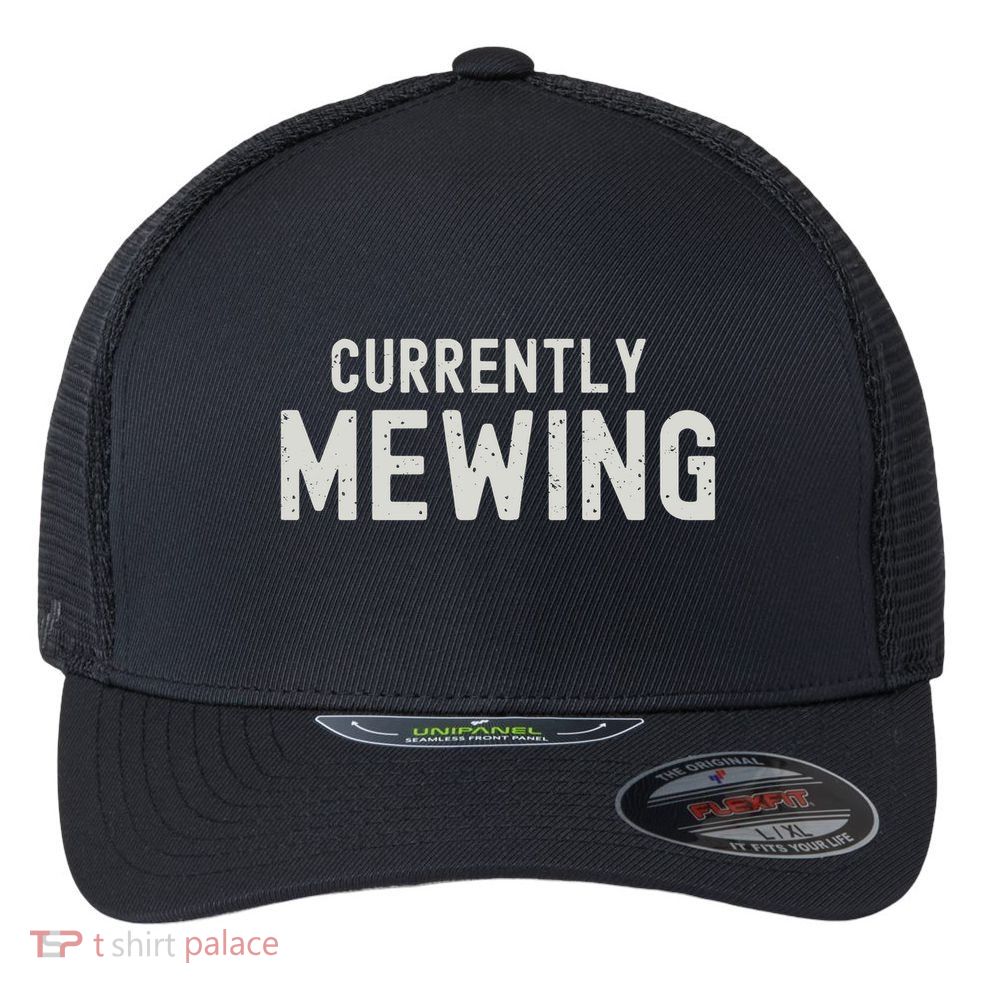 Funny That Go Hard Currently Mewing Flexfit Unipanel Trucker Cap