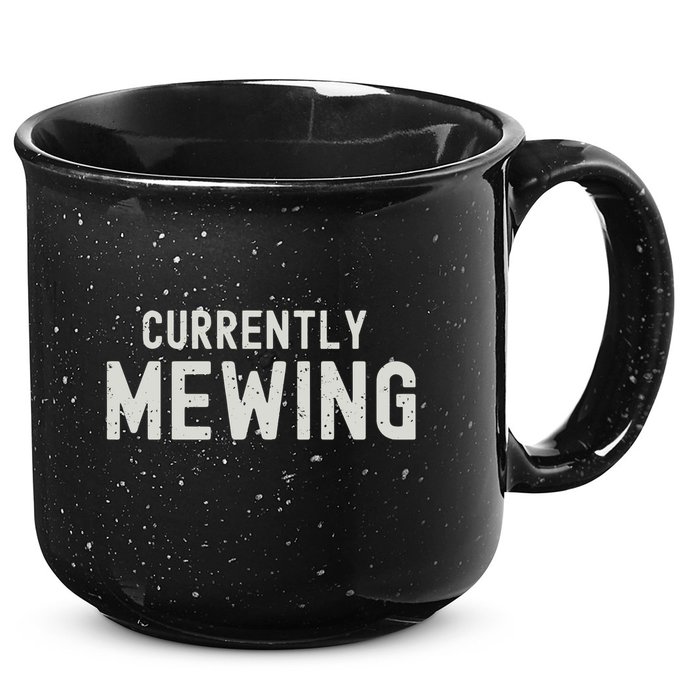 Funny That Go Hard Currently Mewing 15oz Campfire Ceramic Mug