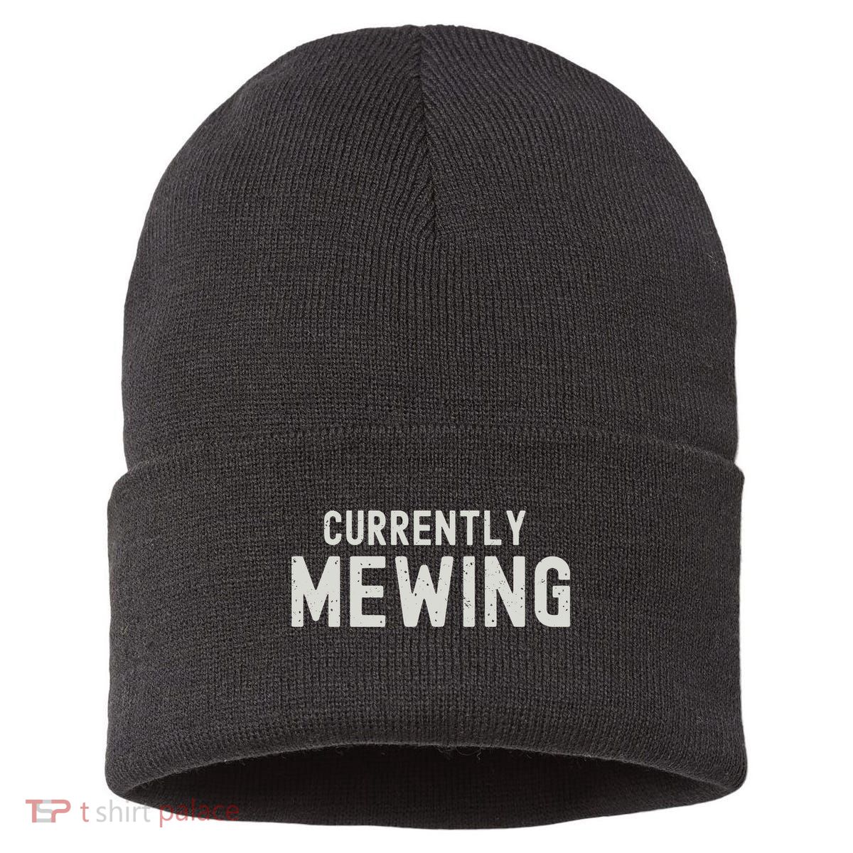 Funny That Go Hard Currently Mewing Sustainable Knit Beanie