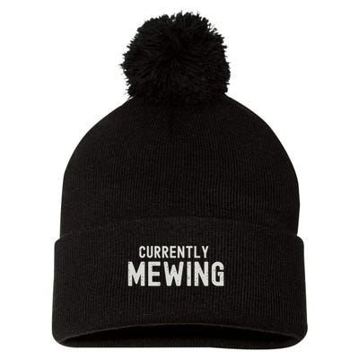 Funny That Go Hard Currently Mewing Pom Pom 12in Knit Beanie