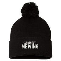 Funny That Go Hard Currently Mewing Pom Pom 12in Knit Beanie
