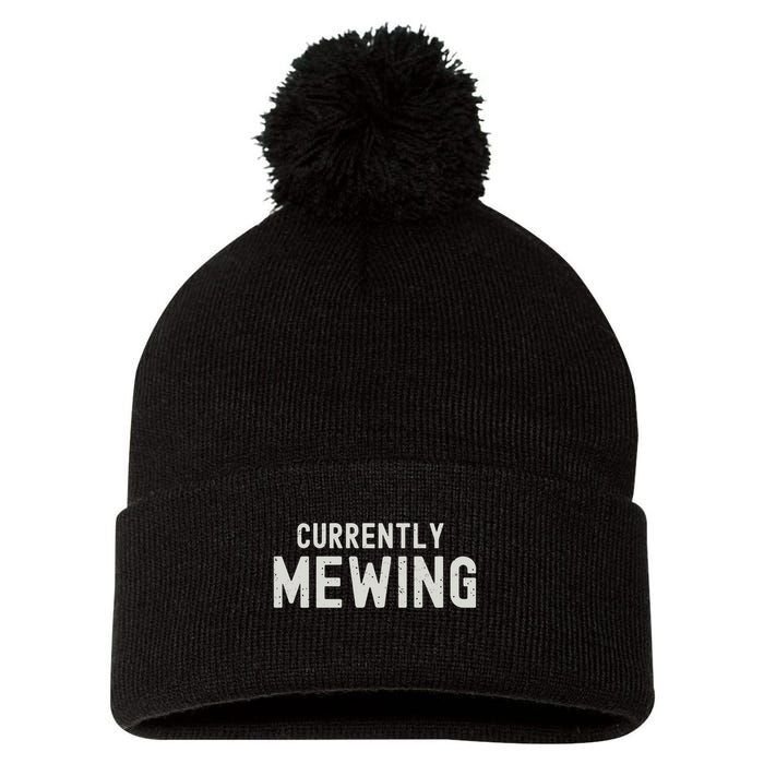 Funny That Go Hard Currently Mewing Pom Pom 12in Knit Beanie