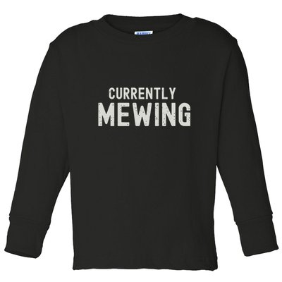 Funny That Go Hard Currently Mewing Toddler Long Sleeve Shirt