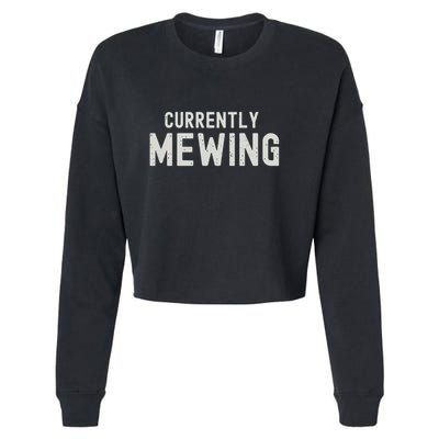 Funny That Go Hard Currently Mewing Cropped Pullover Crew