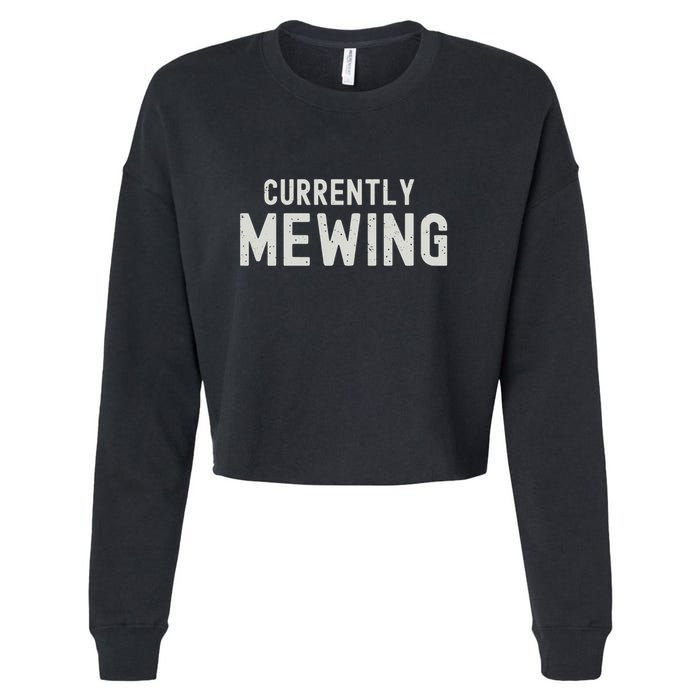 Funny That Go Hard Currently Mewing Cropped Pullover Crew